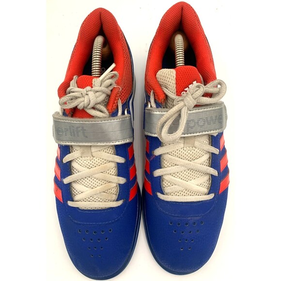 Adidas Powerlift 2.0  Men's US Size 9 Power Lifting Shoes  Blue w/Red 3 Stripes - Picture 3 of 12